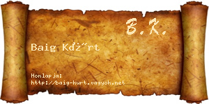 Baig Kürt névjegykártya